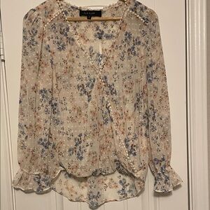 Floral Women's Blouse - Cream